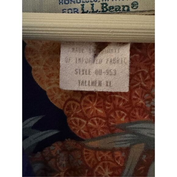 Rare Vintage Paradise Found for L.L.Bean Hawaiian Short Sleeve Button Down XL - Picture 5 of 5